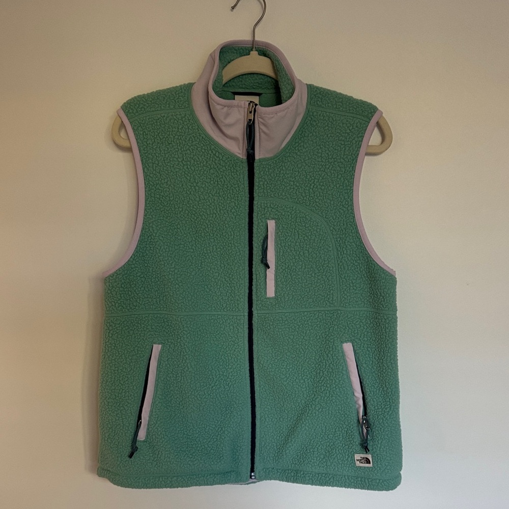 The North Face Light Green Fleece Vest